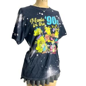 Nickelodeon Made in the 90s Vintage Black Graphic T Shirt Size L